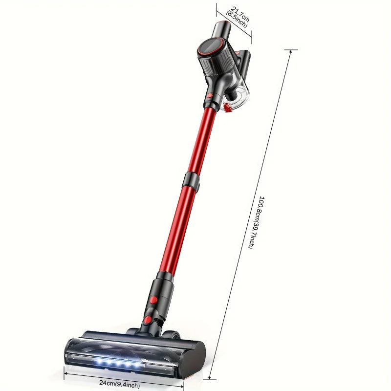 6-in-1 Cordless Vacuum Cleaner with LED Display - Powerful Suction for Hardwood, Carpet & Pet Hair, Anti-Tangle, Rechargeable